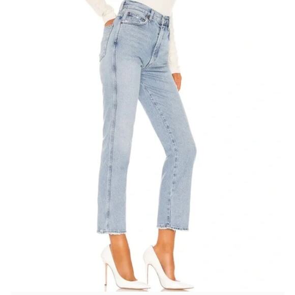 AGOLDE Pinch Waist High Rise Kick Jeans Size 31 12 90's Riptide Light Blue - Picture 2 of 12